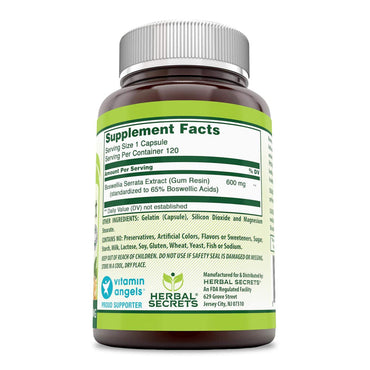 Herbal Secrets Boswellia Serrata Extract 600Mg Capsules, 120 Ea