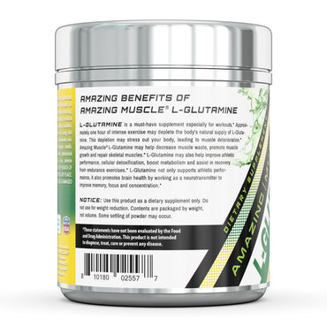 Amazing Nutrition Amazing Muscle L Glutamine Powder, Unflavored, 16 Oz