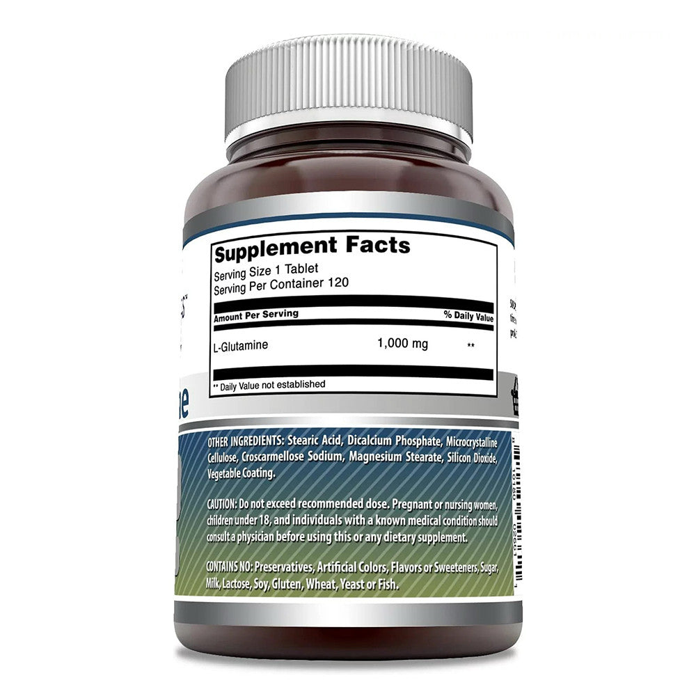 Amazing Nutrition Formulas L Glutamine 1000mg Supplement Tablets, 120 Ea
