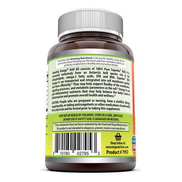 Amazing Nutrition Omega Superba Krill Oil 500 Mg Softgels for Heart, 60 Ea