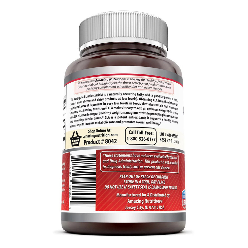 Amazing Nutrition Formulas CLA 1250 Mg Softgels for Immune, 120 Ea