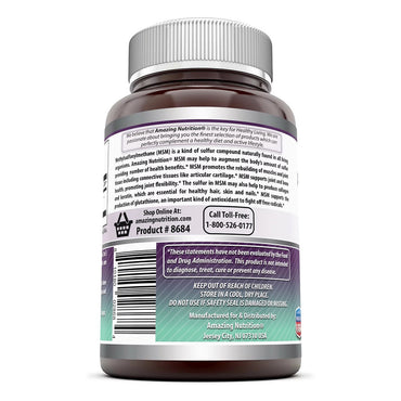 Amazing Nutrition Formulas OptiMSM 1000mg Supplement Tablets for Joint, 200 Ea