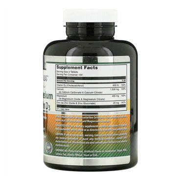 Amazing Nutrition Amazing Formulas Calcium Magnesium Zinc D3 Capsules, 300 Ea