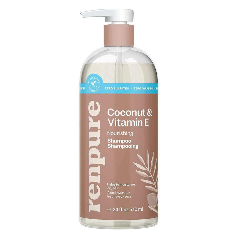 Renpure Plant Based Moisturize and Replenish Shampoo with Coconut and Vitamin E 24Oz (710ml)