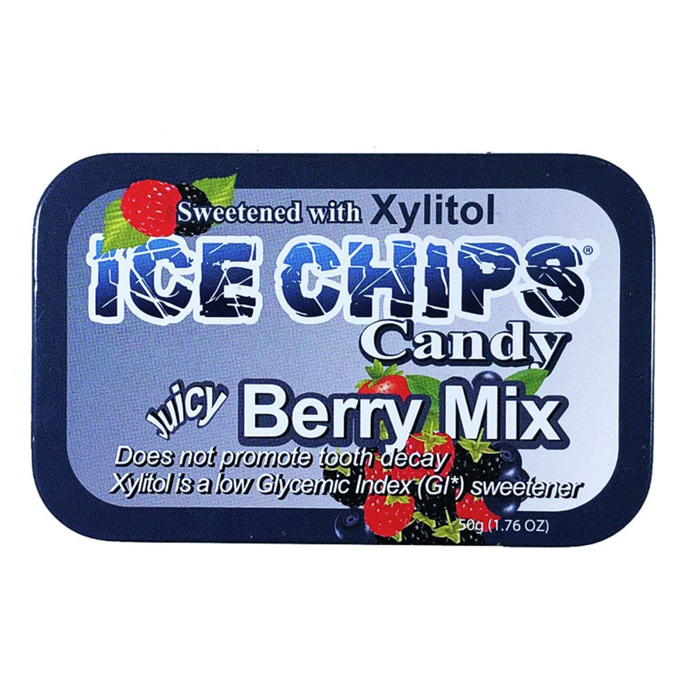 Ice Chips Hand Crafted Tin Juicy Candy, Berry Mix, 1.76 Oz