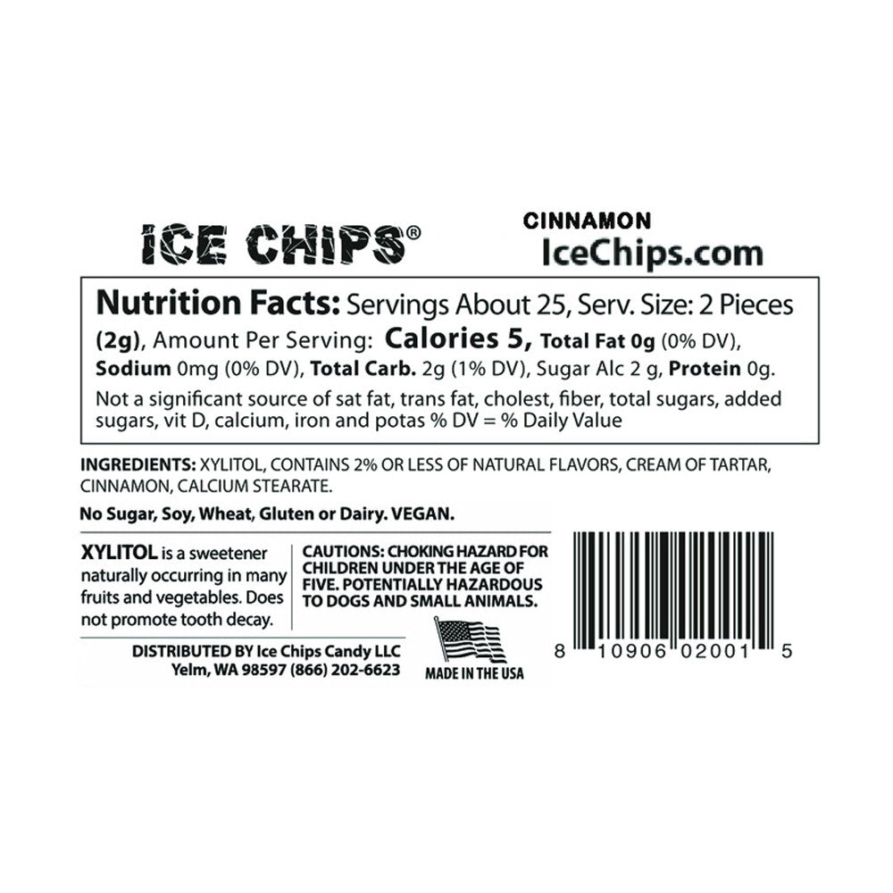 Ice Chips Hand Crafted Candy, Tin Cinnamon, 1.76 Oz