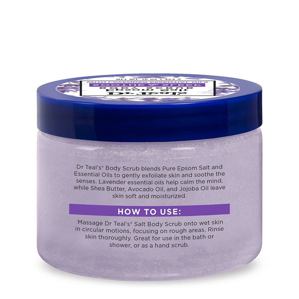 Dr Teals Exfoliate and Renew Epsom Salt Body Scrub, Lavender, 16 Oz