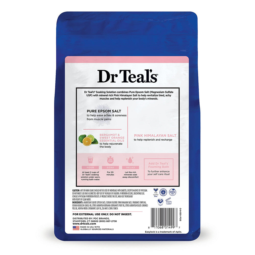 Dr. Teals Restore And Replenish Pink Himalayan Mineral Soak Pure Epsom Salt, 3 Lb