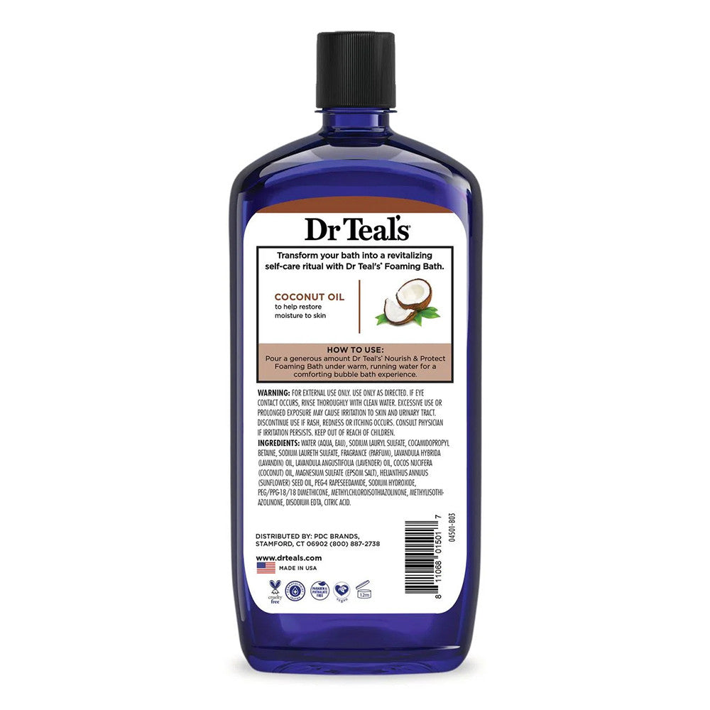 Dr Teal's Nourish & Protect Foaming Bubble Bath with Pure Epsom Salt and Coconut Oil, 34 Oz