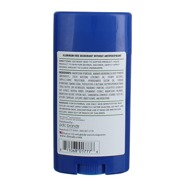 Dr Teals Aluminum Free Deodorant Eucalyptus, 2.65 Oz