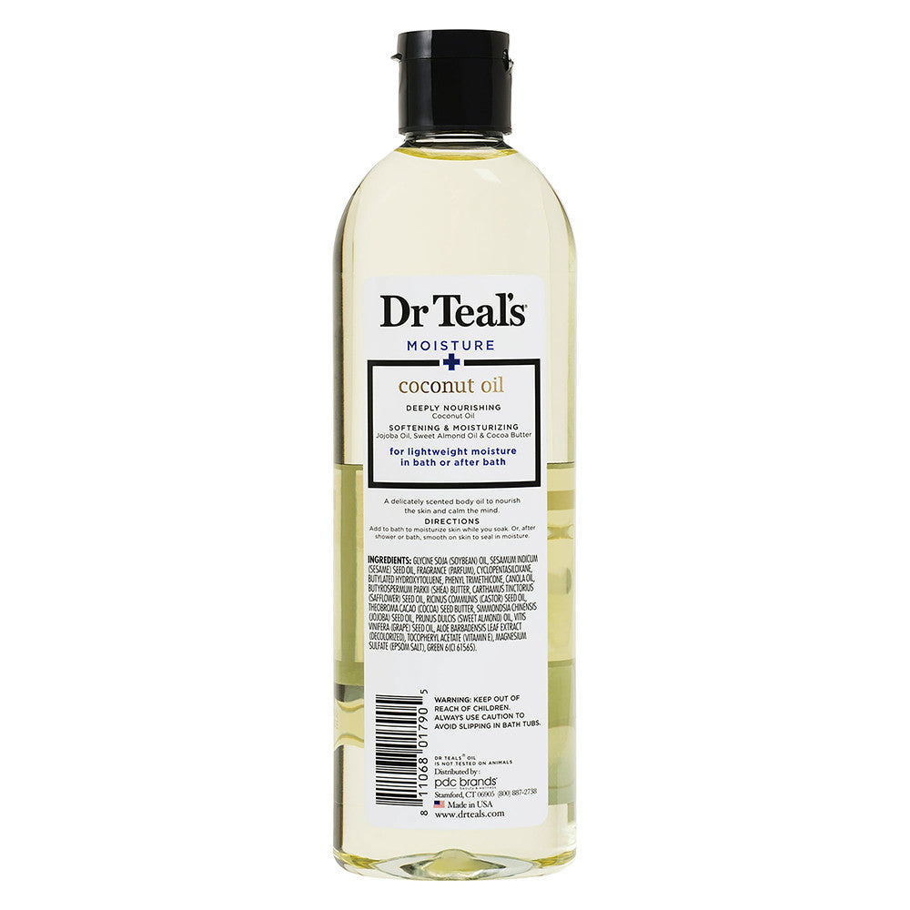Dr Teals Moisturizing Bath And Body Oil, Nourishing Coconut Oil, 8.8 Oz