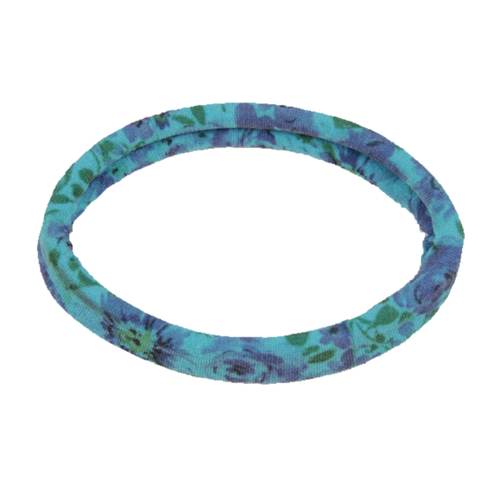Di Prima Flower Elastic Hair Styling Accessory Turquoise Hair Styling Tool 2Ea