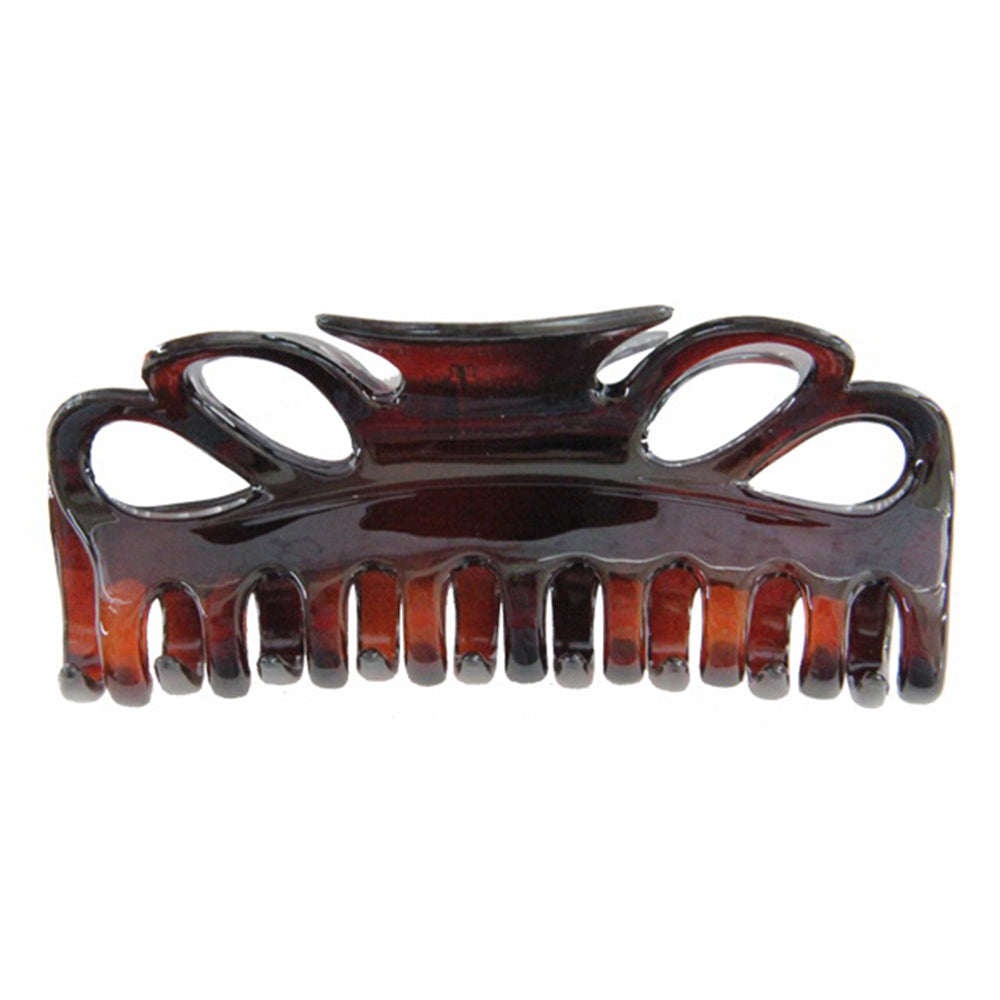Di Prima Geranium Large Double Loop Hair Clamp Tortoiseshell Hair Styling Tool 1Ea