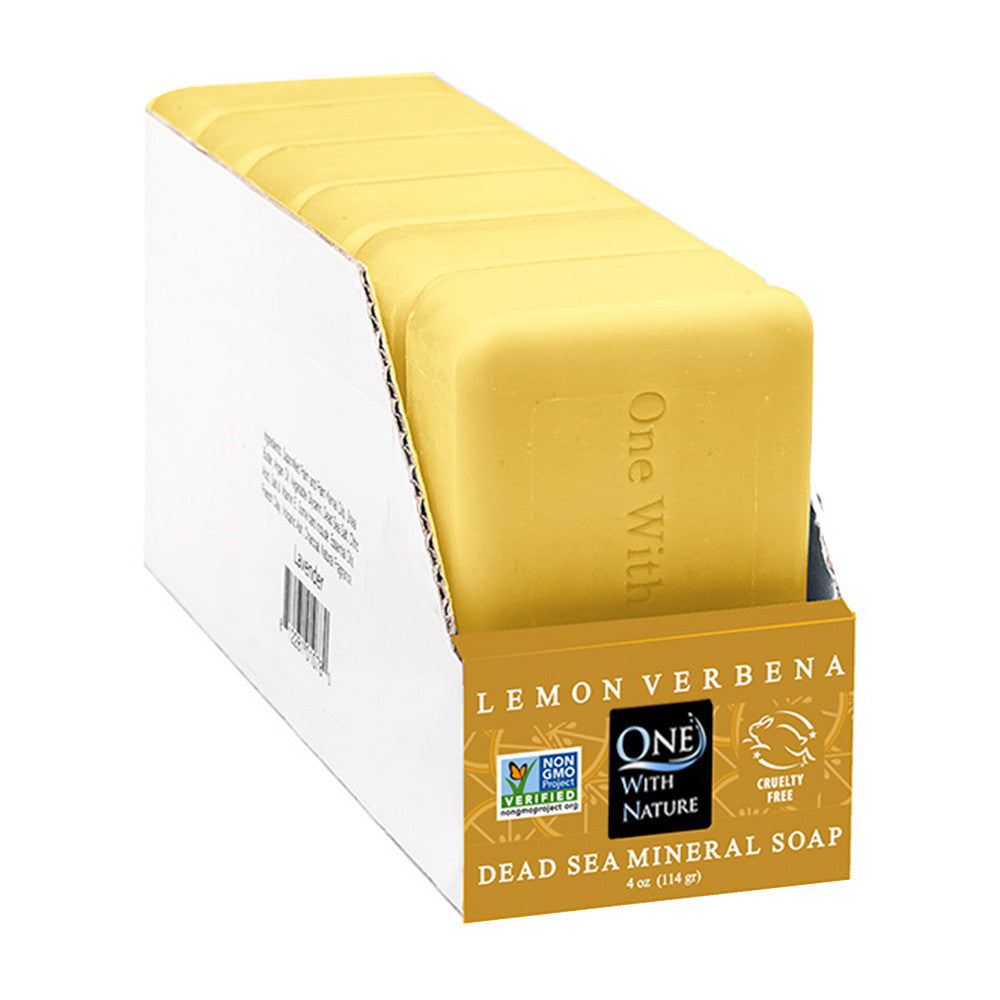One with Nature Dead Sea Mineral Soap, Lemon Verbena 6 Bars, 4 Oz