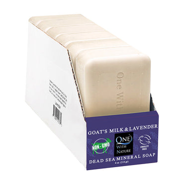 One With Nature Dead Sea Mineral Soap, Goats Milk And Lavender, 6 Bars, 4 Oz