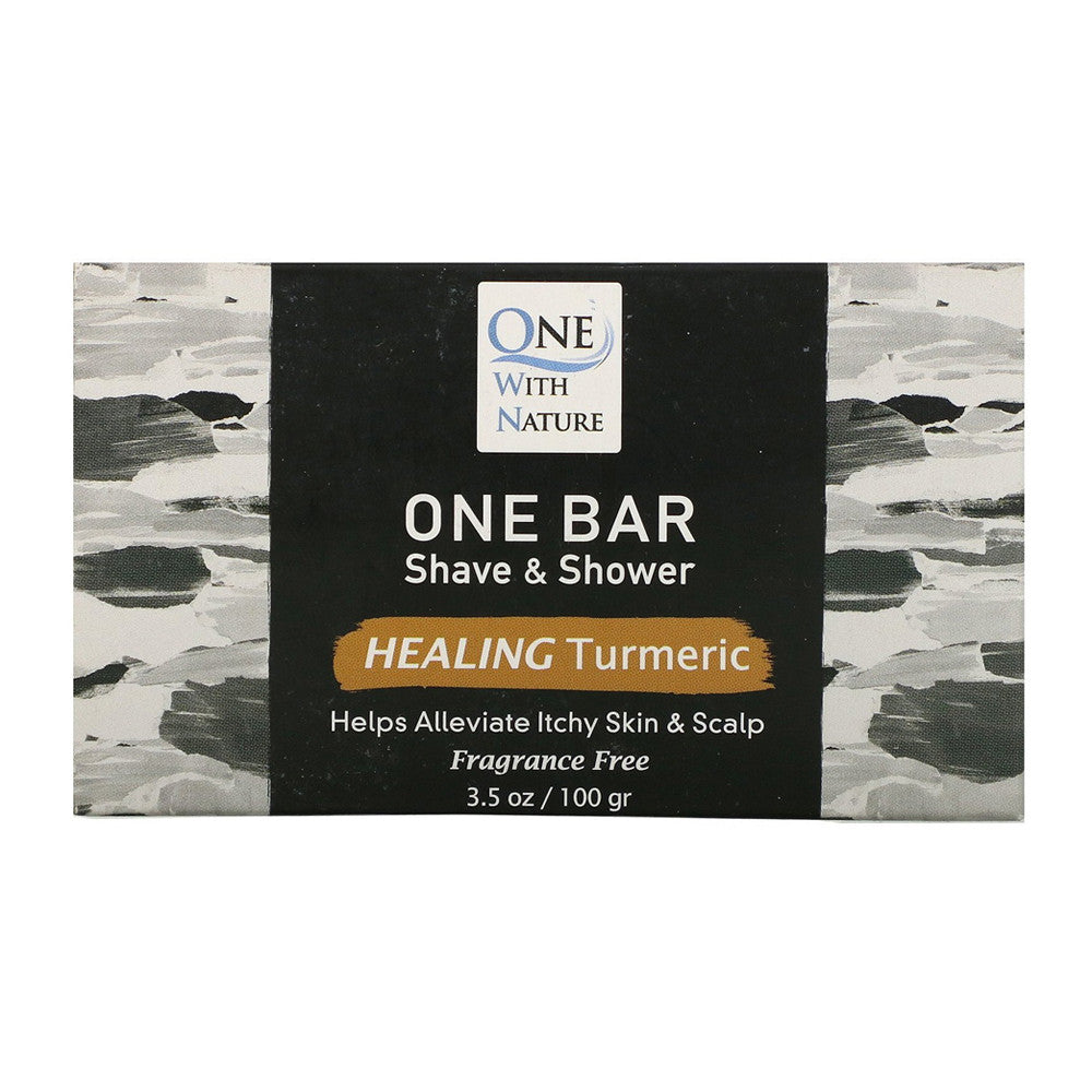 One Bar Shave And Shower Healing Turmeric Bar Soap, Fragrance Free, 3.5 Oz