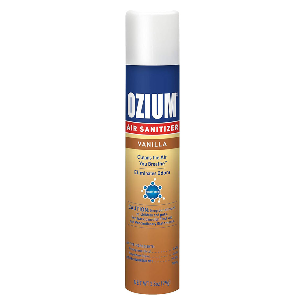Ozium Air Sanitizer Eliminates Odors Vanilla Carded Cleans the Air You Breath 3.5Oz (99g)