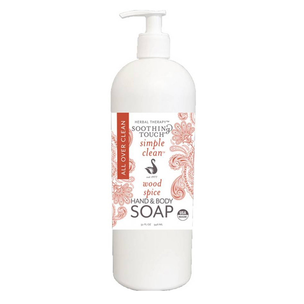 Soothing Touch Simple Clean Wood Spice Hand and Body Soap 32Oz (946ml)