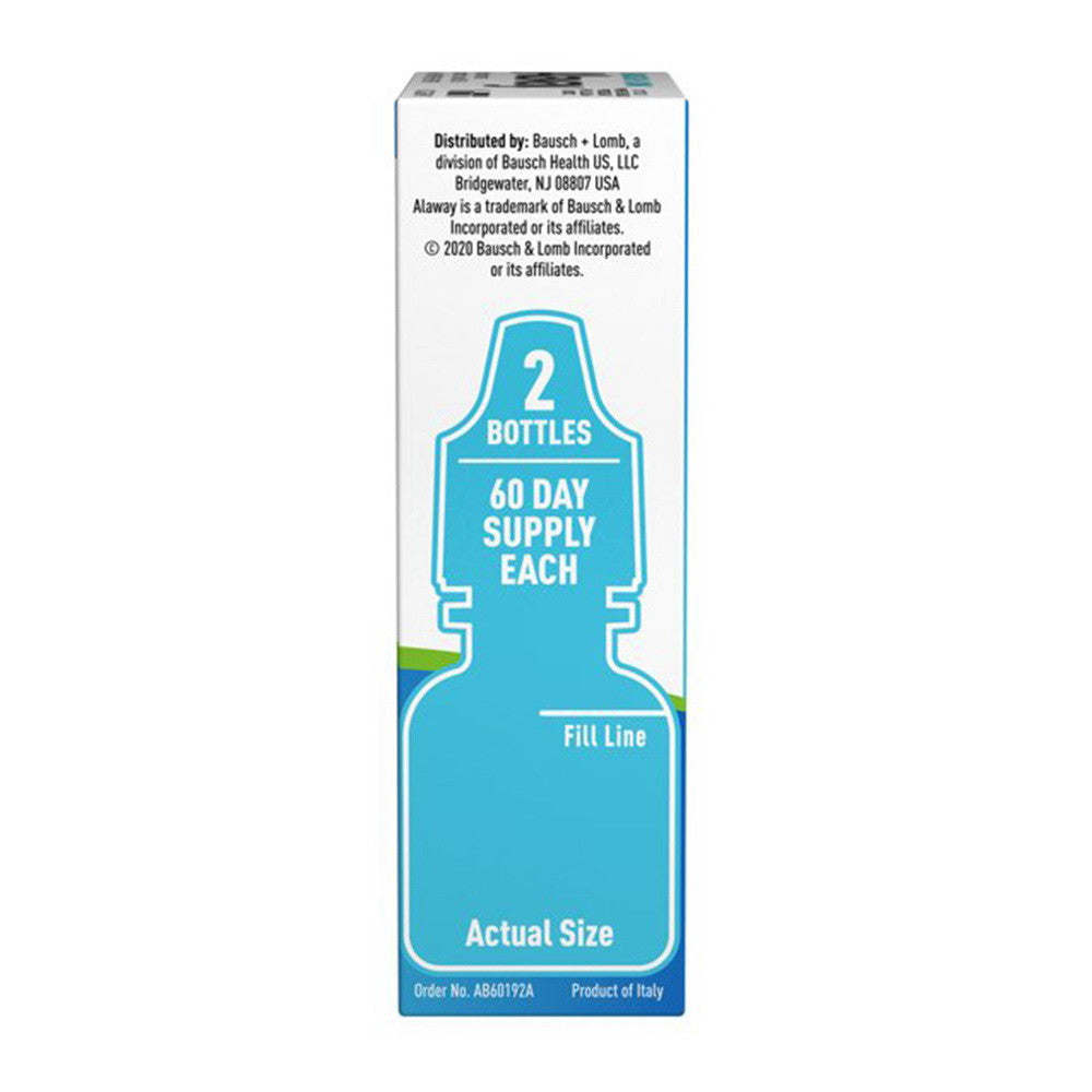 Bausch & Lomb Alaway Itch Relief Original Prescription Strength Eye Drops, 0.34 Oz/2 Ea