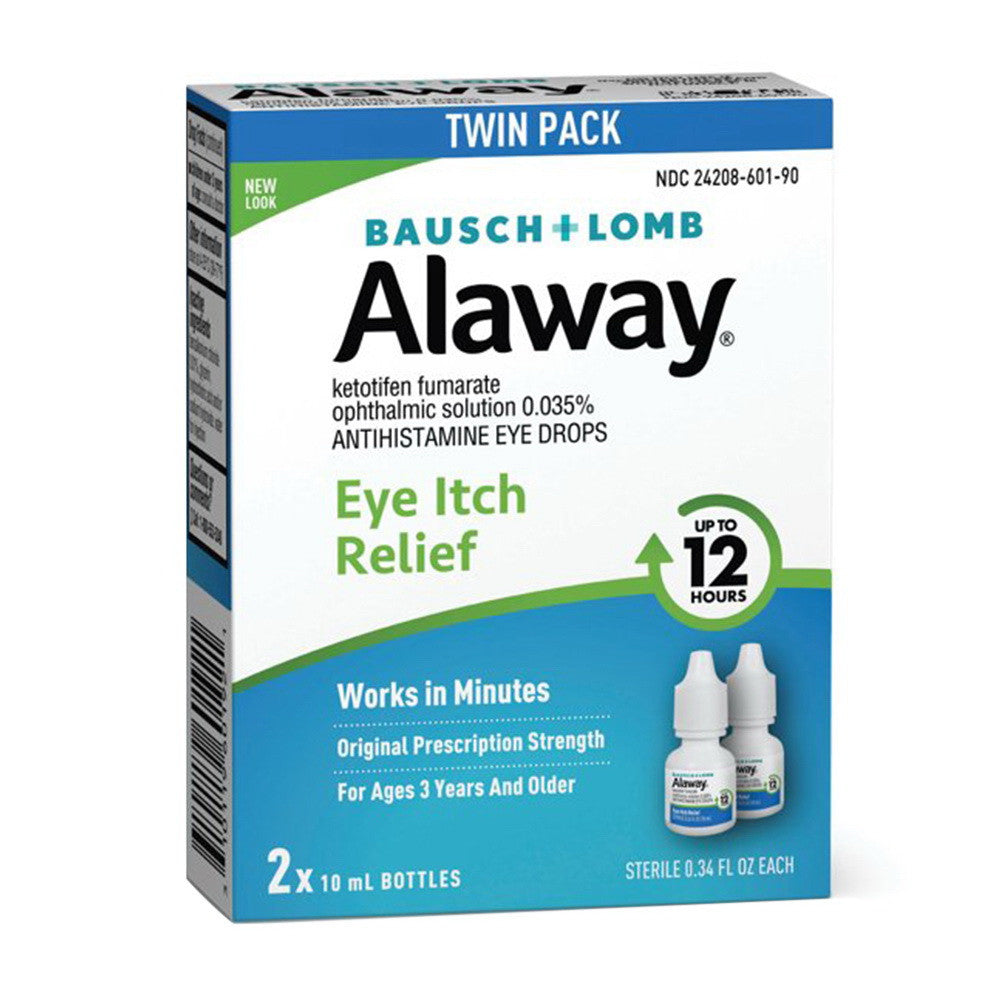 Bausch & Lomb Alaway Itch Relief Original Prescription Strength Eye Drops, 0.34 Oz/2 Ea