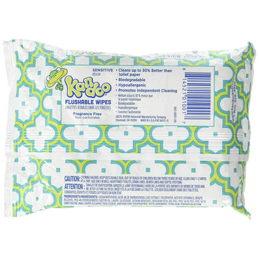 Pampers Kandoo Flushable Toddler Wipes, Sensitive Refill - 42 Ea