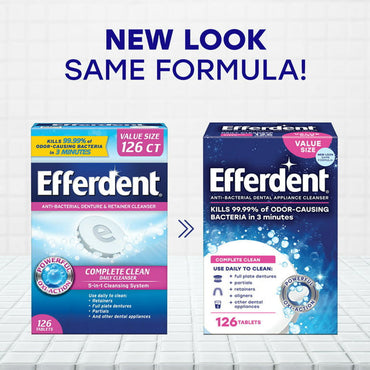 Efferdent Original Anti-Bacterial Denture Cleanser Tablets, 126 Ea