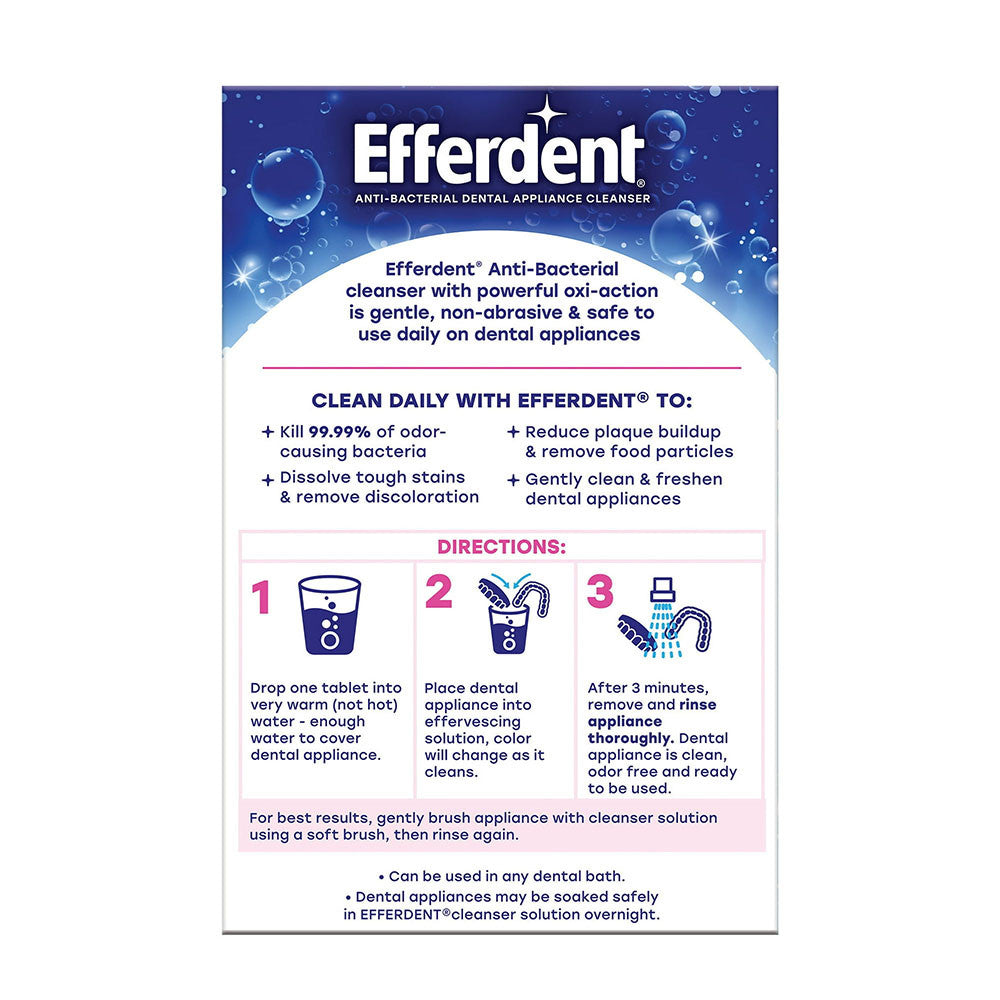 Efferdent Original Anti-Bacterial Denture Cleanser Tablets, 126 Ea