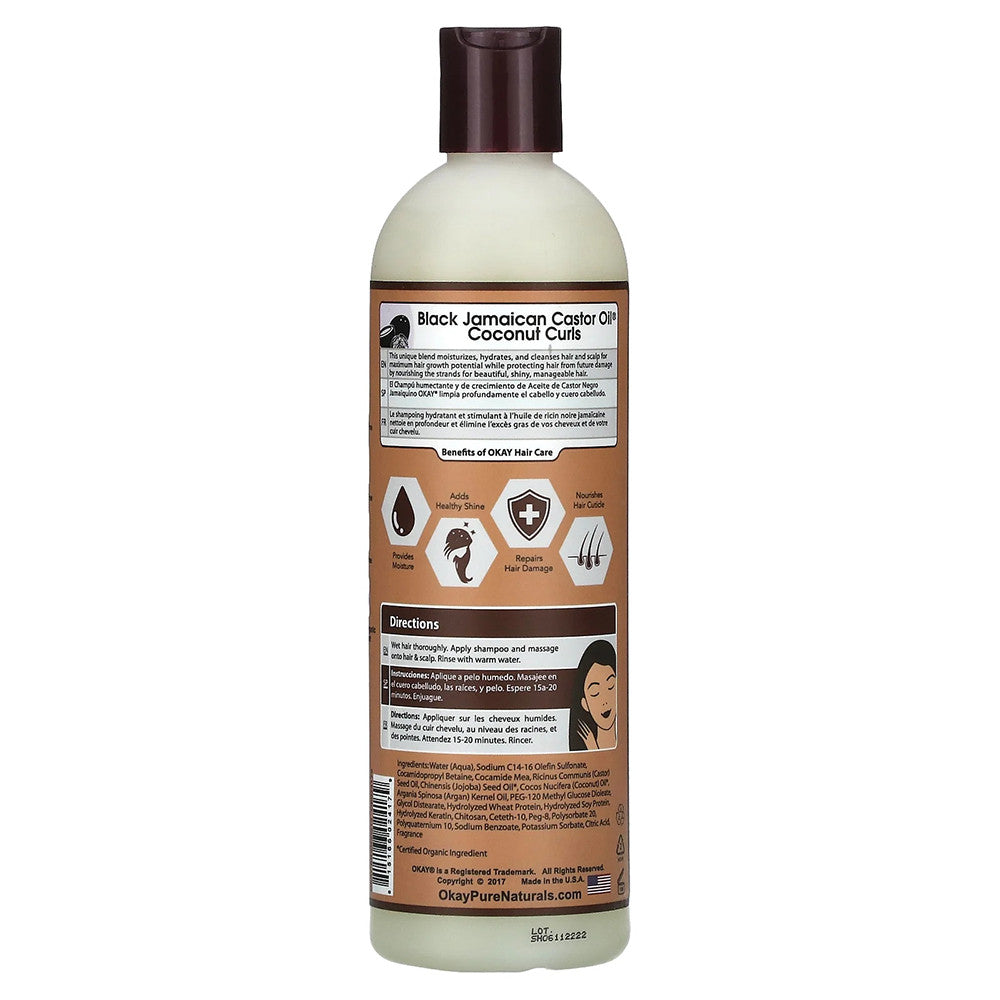 Okay Black Jamaican Castor Oil Coconut Curls Shampoo, 12 Oz