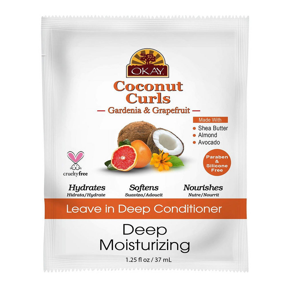 Okay Leave In Deep Cond Pks Coconut Curls Moist for Deep Moisturizing 1.25Oz (37ml)