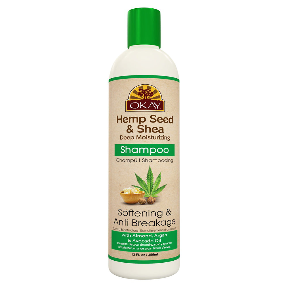Okay Hemp Seed and Shea Shampoo for Deep Moisturizing Hair 12Oz (355ml)
