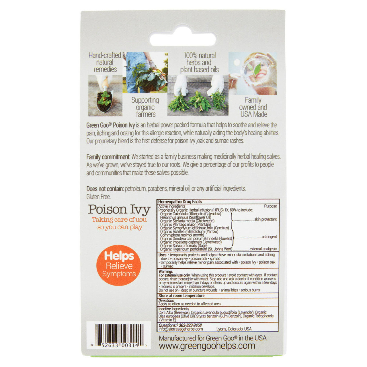Green Goo Poison Ivy Treatment & Relief All-Natural Skin Care Homeopathic, 1.82 Oz