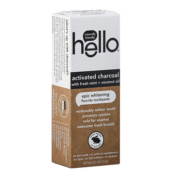 Hello Activated Charcoal Epic Whitening Fluoride Toothpaste, 4 Oz