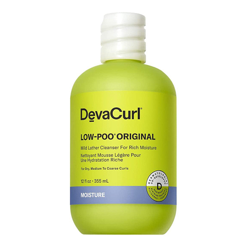 Deva Curl Low Poo Original Mild Lather Cleanser for All Curl Hair Types, 12 Oz