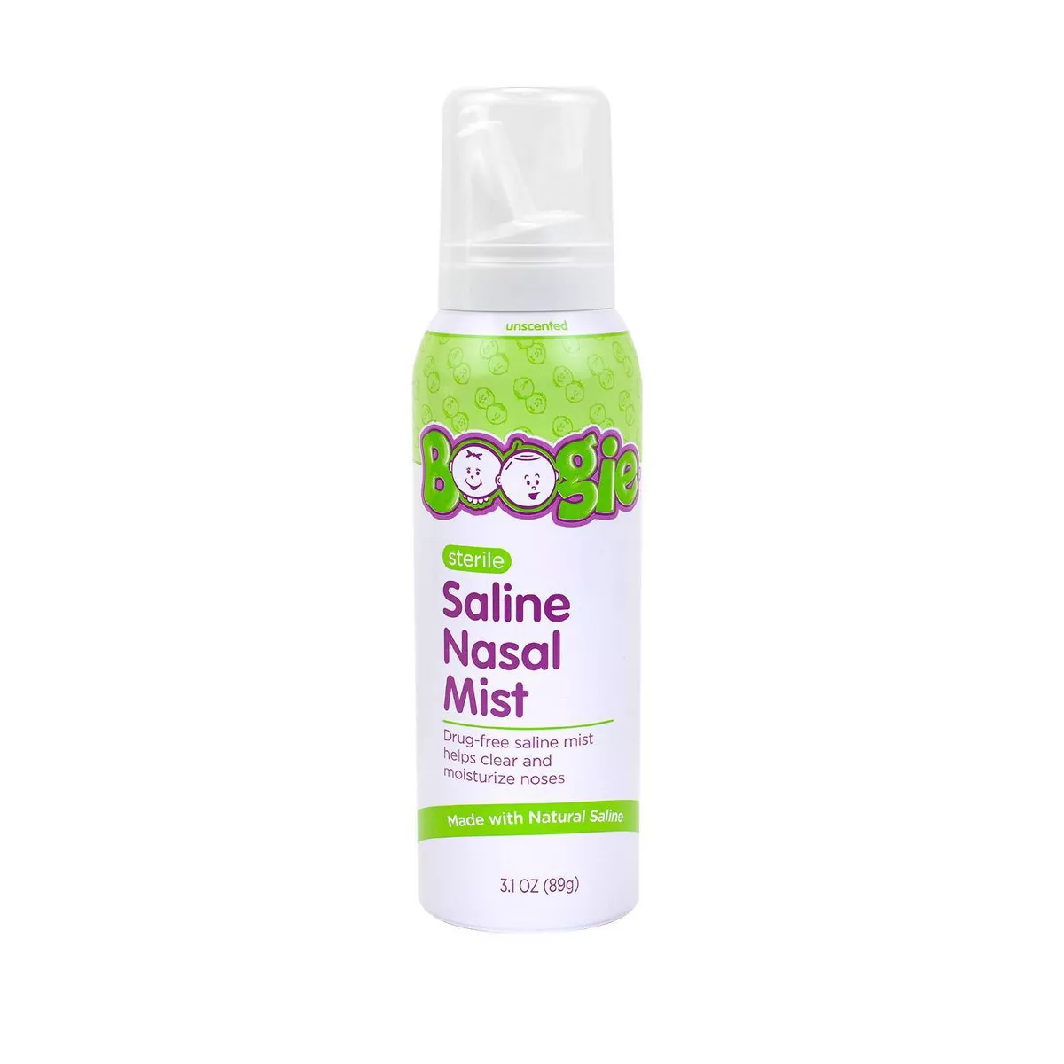 Boogie Sterile Unscented Saline Nasal Spray, 3.1 Oz