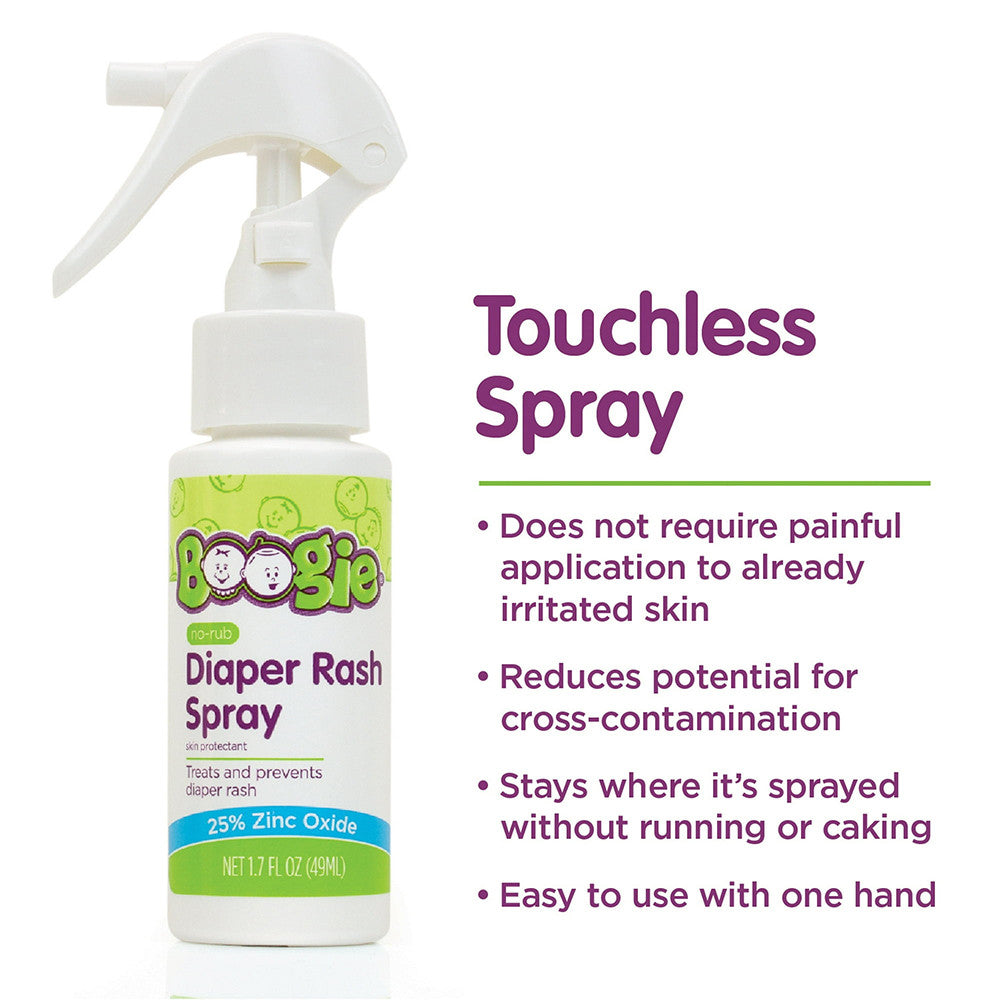 Boogie Bottoms No Rub Baby Diaper Rash Spray for Skin Protectant, 1.7 Oz