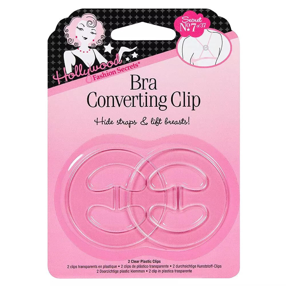 Hollywood Fashion Secrets Bra Converting Clips Clear, 2 Ea