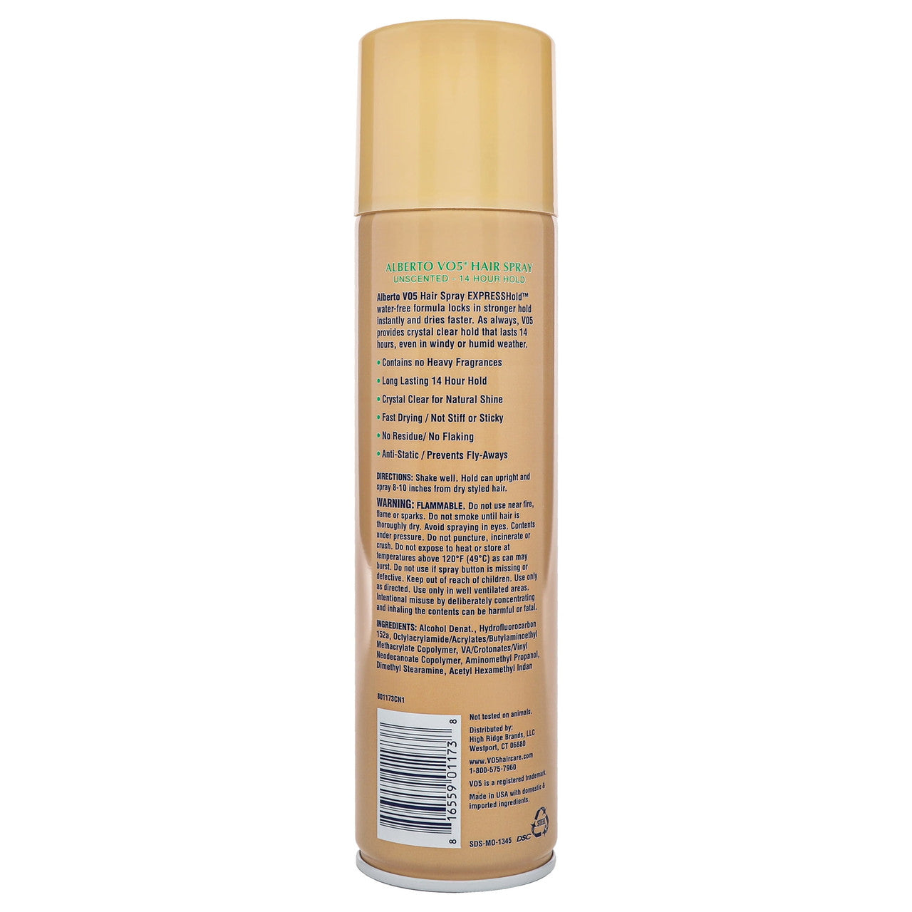 Alberto Vo5 14-Hour Hold Aerosol Hair Spray, Unscented - 8.5 Oz