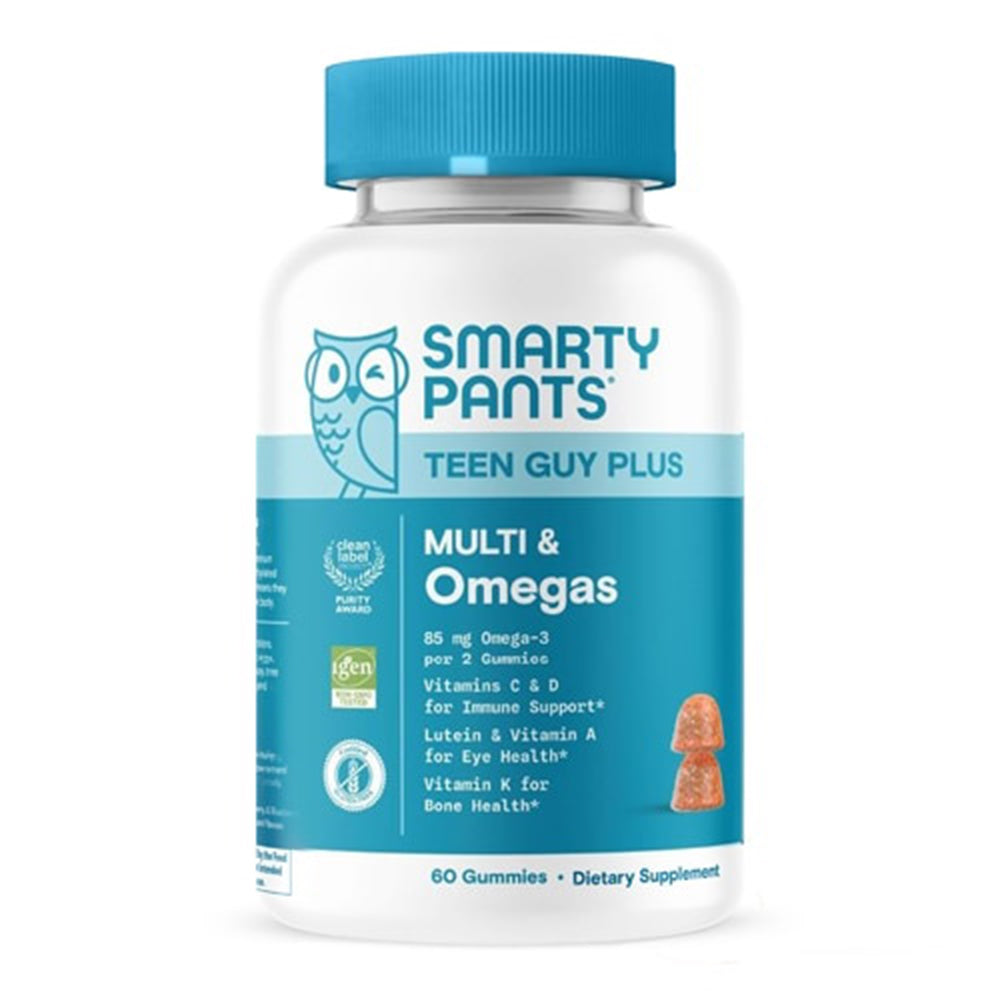 SmartyPants Teen Guy Plus Multi and Omegas Supports Immune Gummies 60Ea