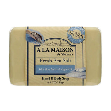 A La Maison with Shea Butter and Argan Oil Hand and Body Bar Soaps, Fresh Sea Salt, 4 Ea