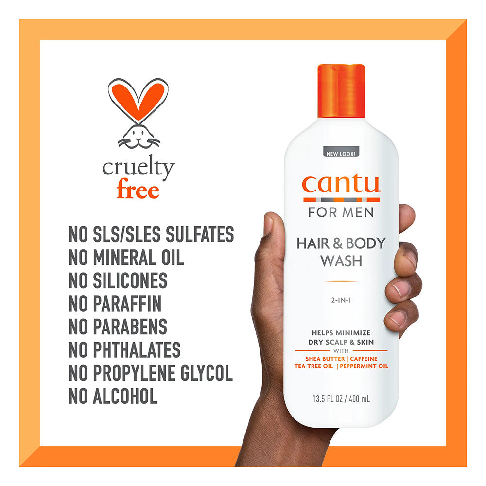 Cantu Mens Collection 3 in 1 Shampoo, Conditioner and Body Wash, 13.5 Oz