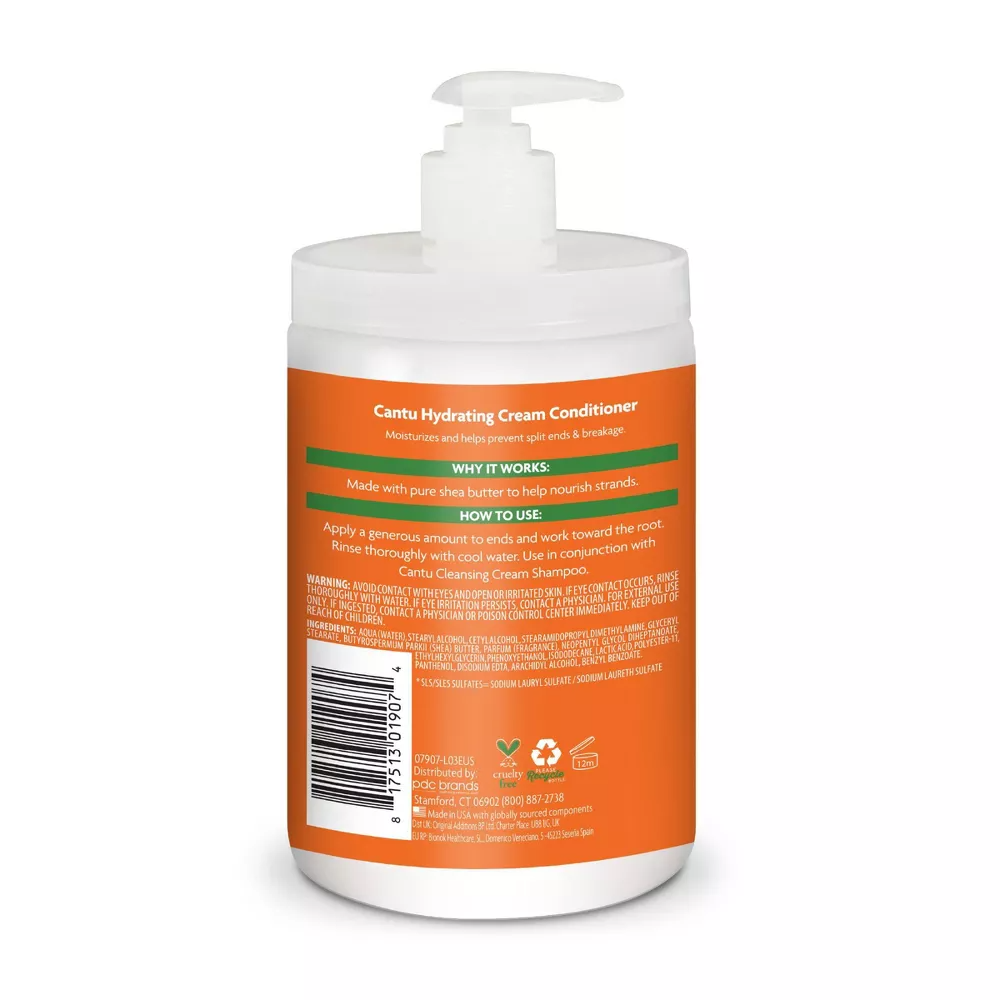 Cantu Natural Hair Conditioner Hydrating Cream Conditioner, 25 Oz