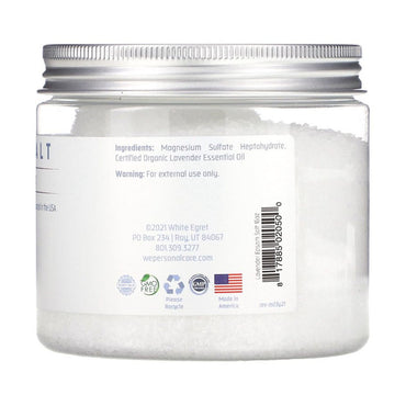 White Egret Epsom Bath Salt, Lavender, 16 Oz