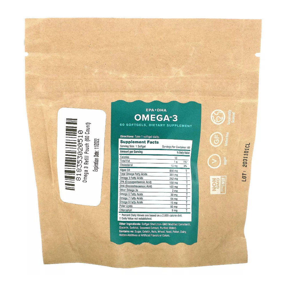 Iwi Vegan Algae Omega 3 Supports Healthy Heart Brain Development, 60 Ea