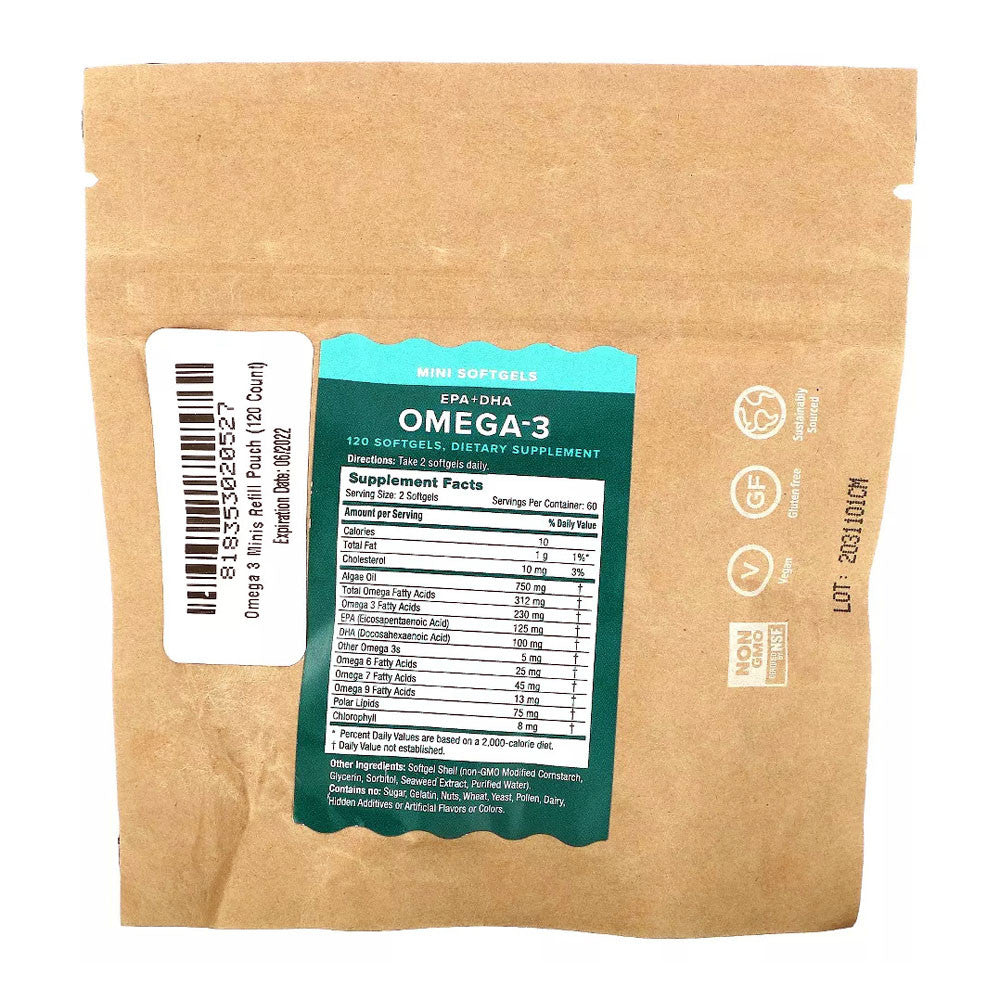 Iwi Vegan Algae Omega 3 Supports Healthy Heart Brain Development, 120 Ea