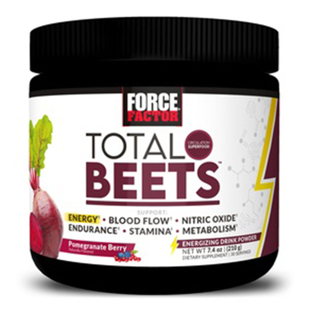 Force Factor Total Beets Energizing Drink Powder Pomegranate Berry Flavor 7.4Oz (210g)