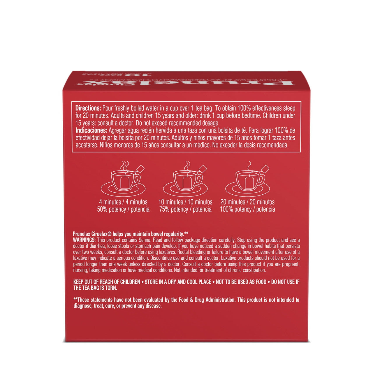 Prunelax Ciruelax Natural Laxative Regular Tea Bags, 10 Ea