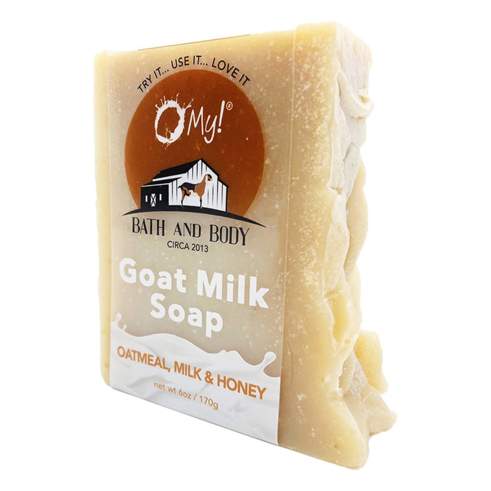 O My Bath and Body Goat Milk Soap Bar with Oatmeal Milk and Honey Made with Farm Fresh Parabens Free 6Oz (170g)