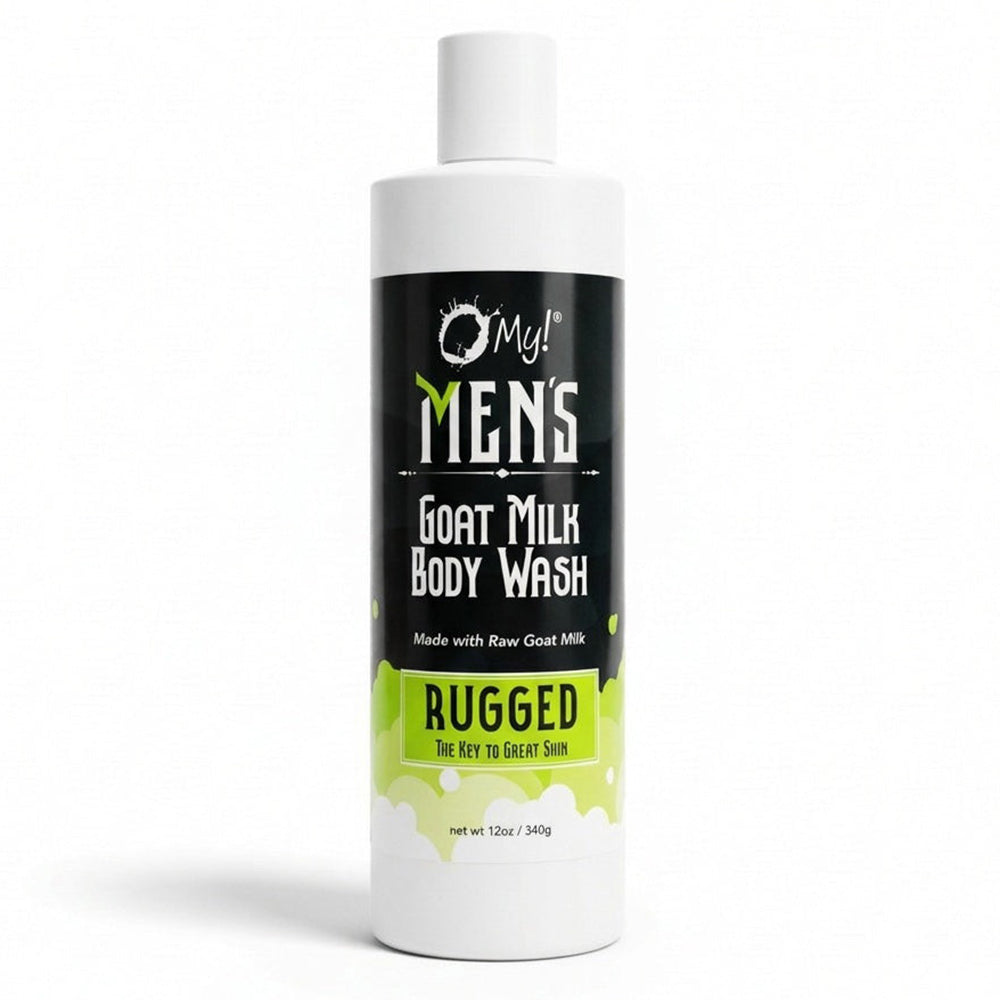 O My Bath and Body Goat Milk Body Wash Mens Rugged Parabens Free for All Skin Types 12Oz (340g)