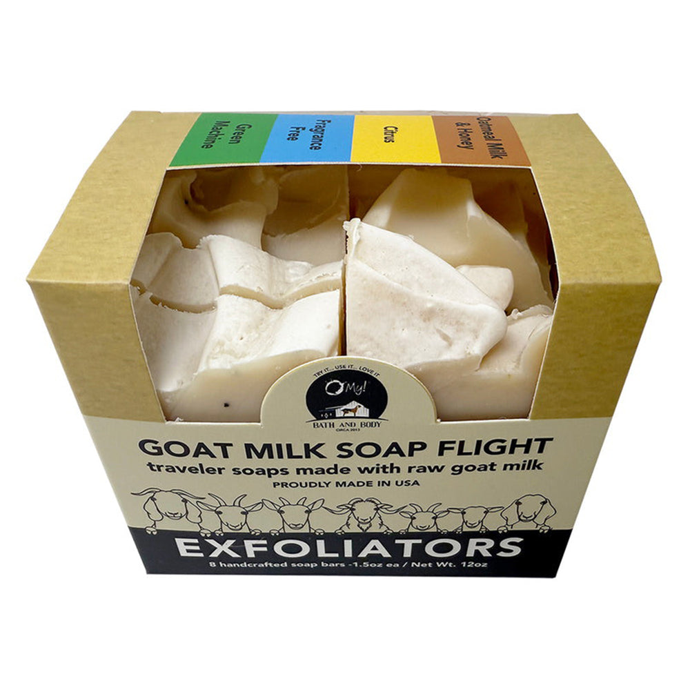 O My Bath and Body Goat Milk Soap Bars Made with Raw Goat Milk Exfoliators Parabens Free 8Ea