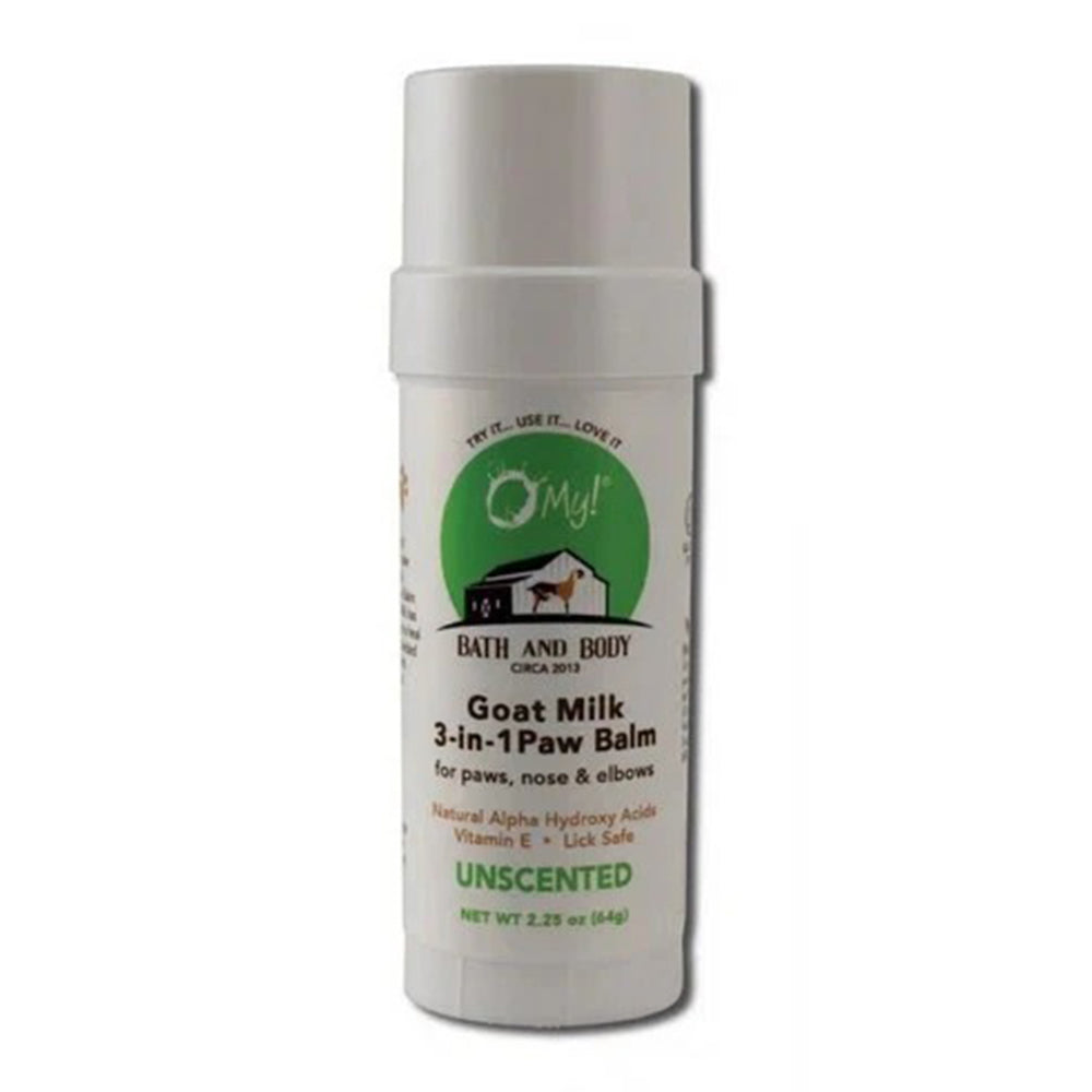 O My! Goat Bath and Body Milk 3 in 1 Paw Balm Moisturizer Unscented 2.25Oz (64g)